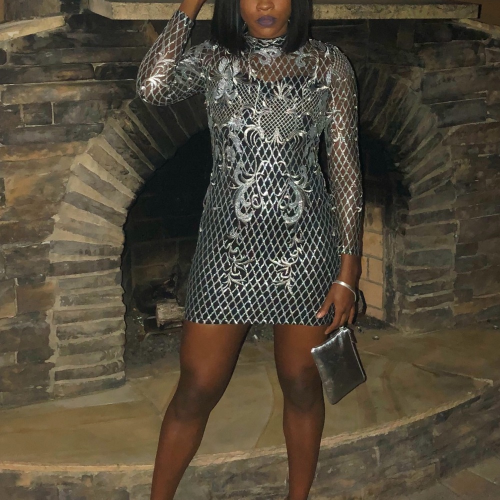 Mesh Sequin Dress
